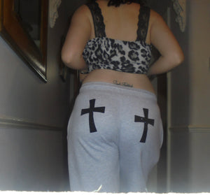 Sparkly Black Cross Joggers