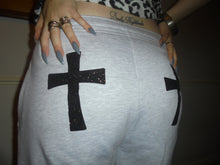 Load image into Gallery viewer, Sparkly Black Cross Joggers
