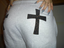 Load image into Gallery viewer, Sparkly Black Cross Joggers
