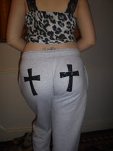 Load image into Gallery viewer, Sparkly Black Cross Joggers
