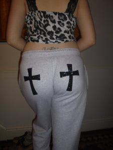 Sparkly Black Cross Joggers