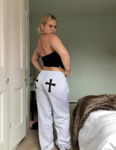 Sparkly Black Cross Joggers