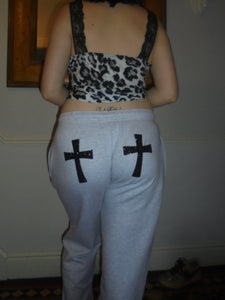 Sparkly Black Cross Joggers