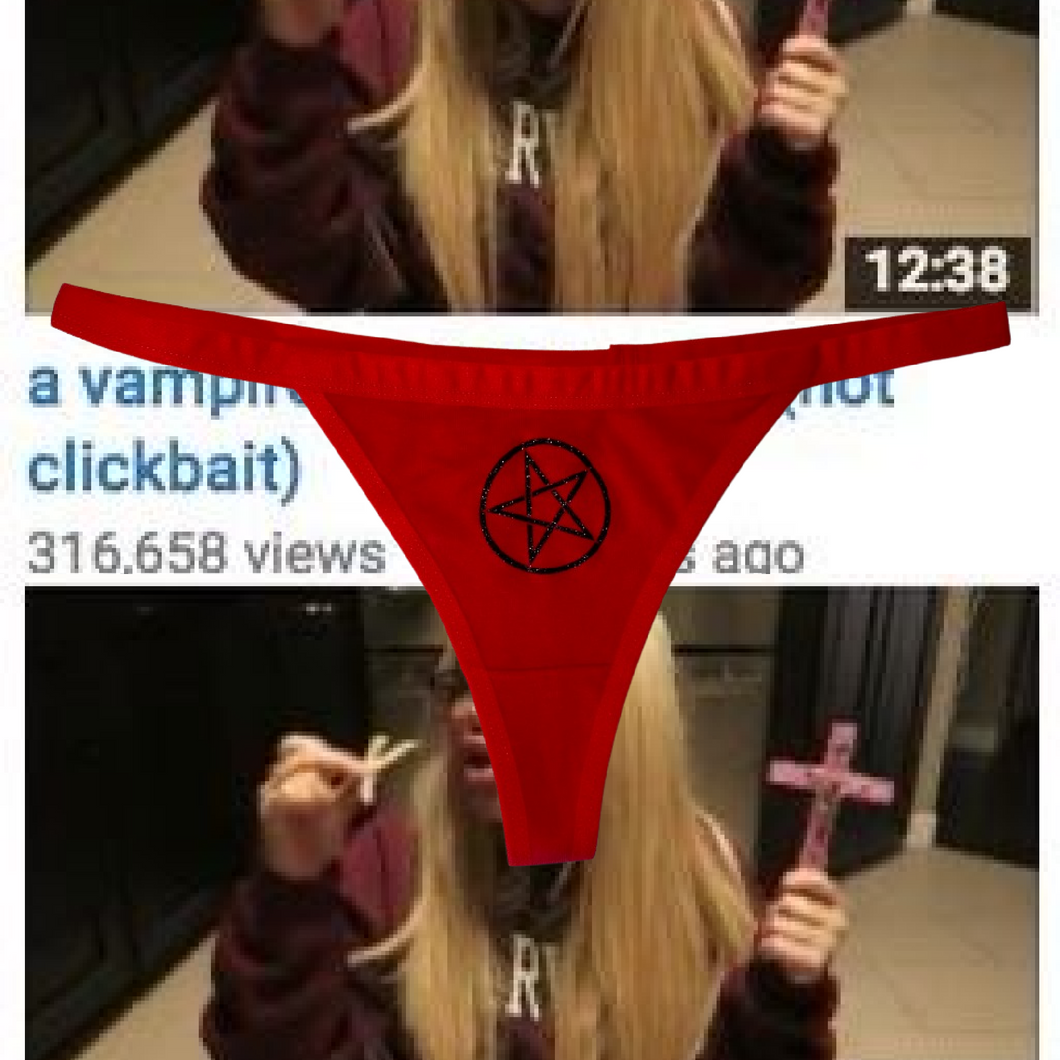 Red Pentagram Thong