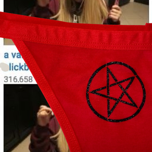 Red Pentagram Thong