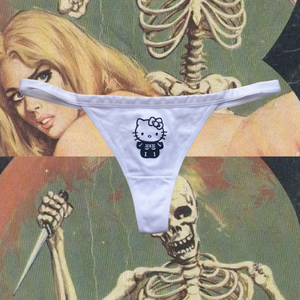 Skeleton Kitty Thong