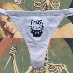 Skeleton Kitty Thong