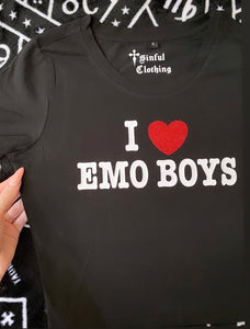 I heart emo boys crop tee