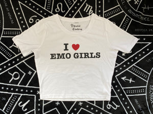 I heart emo girls Crop Tee