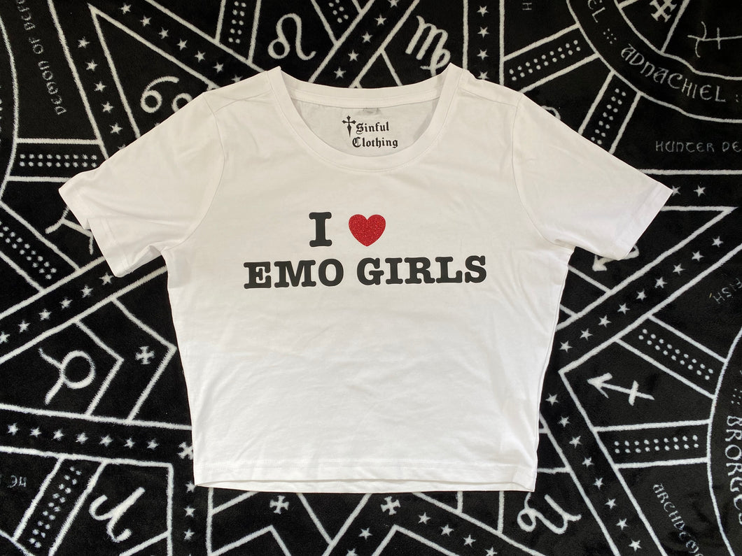 I heart emo girls Crop Tee