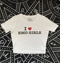 Load image into Gallery viewer, I heart emo girls Crop Tee
