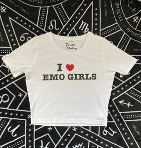 I heart emo girls Crop Tee