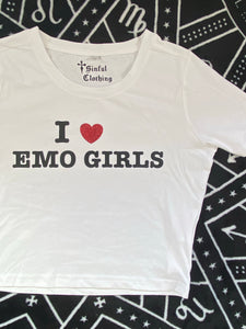 I heart emo girls Crop Tee