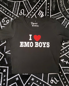 I heart emo boys crop tee