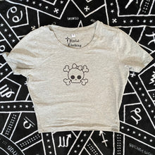 Load image into Gallery viewer, Grey Skull Crop Tee
