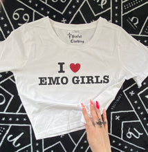 Load image into Gallery viewer, I heart emo girls Crop Tee
