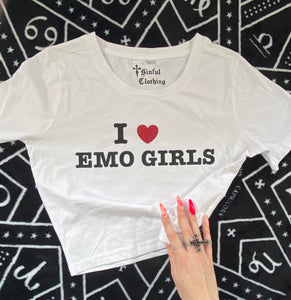 I heart emo girls Crop Tee