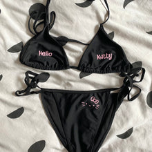 Load image into Gallery viewer, Black + Pink HK inspired Bikini Bottoms
