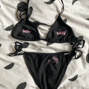 Black + Pink HK inspired Bikini Bottoms