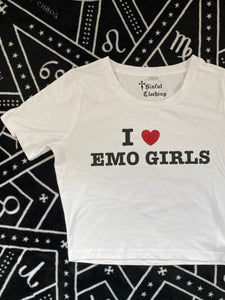 I heart emo girls Crop Tee