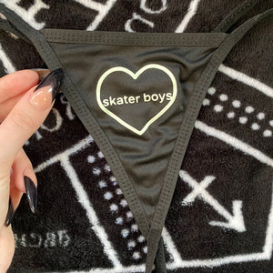 Glow In The Dark I Heart Skater Boys Thong