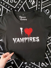 Load image into Gallery viewer, I heart Vampires crop top
