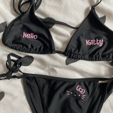 Load image into Gallery viewer, Black + Pink HK inspired Bikini Bottoms
