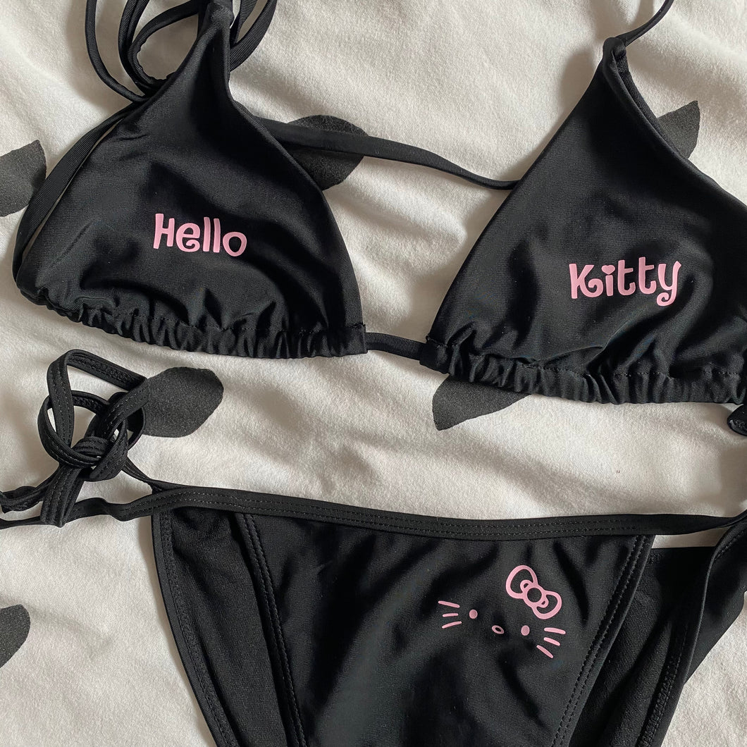 Black + Pink HK inspired Bikini Bottoms